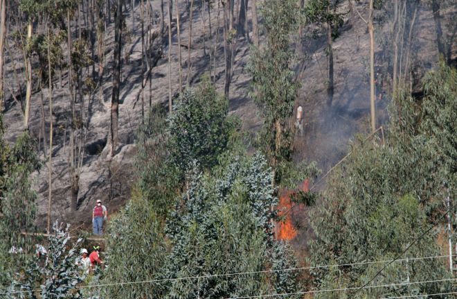 Otavalo.- Vecinos y moradores del sector colaboraron para controlar el flagelo. |Foto: Archivo (AG)